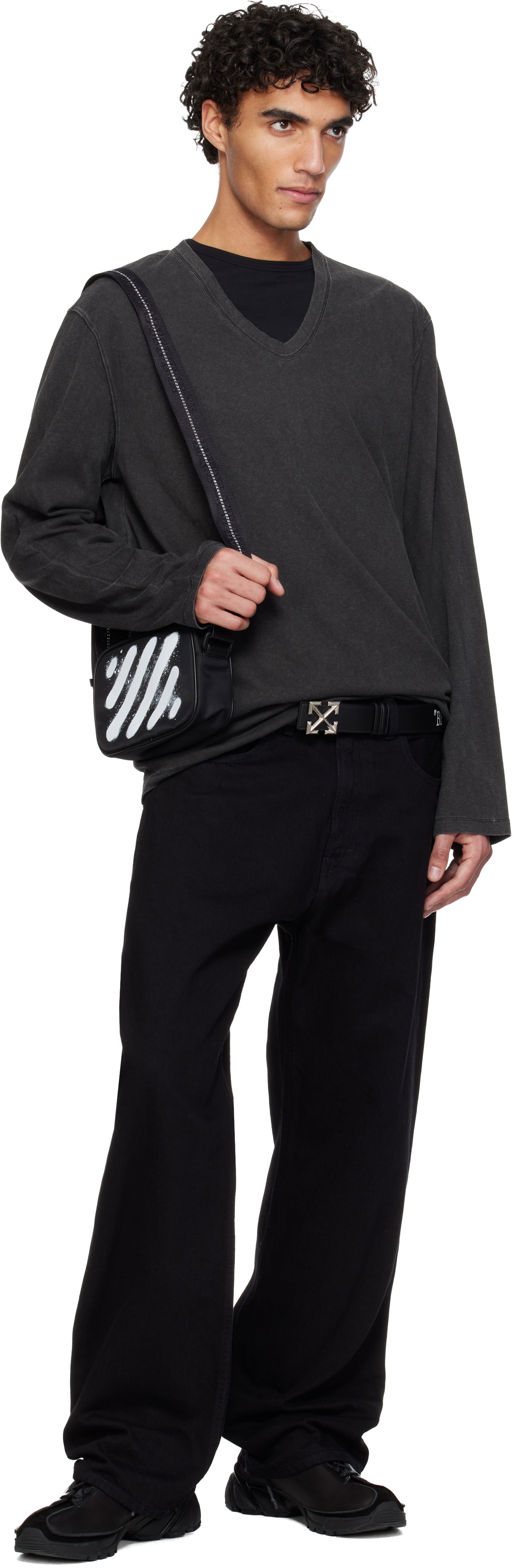 Колани Off-White Arrow Quote Leather Belt Черно | OMRB14GC99LEA0011001, 1