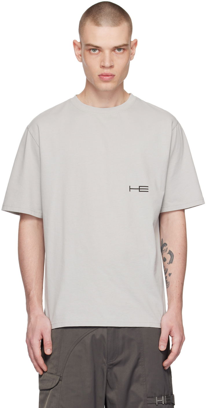 Тениска HELIOT EMIL Printed T-Shirt Сиво | HE_M_09_003_C01_GY04