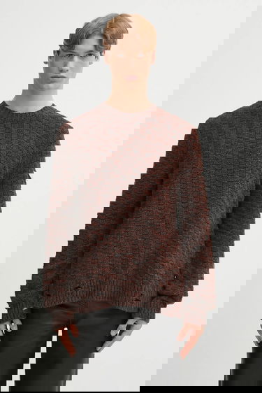 Пуловер Maison Margiela Textured Distressed Crewneck Knit Sweater Многоцветен | SH2HL0034.M13174.961, 0