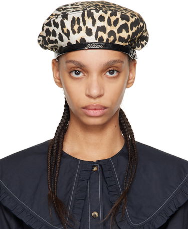 Барета GANNI Ganni Leopard Beret Кафяво | A6420, 0