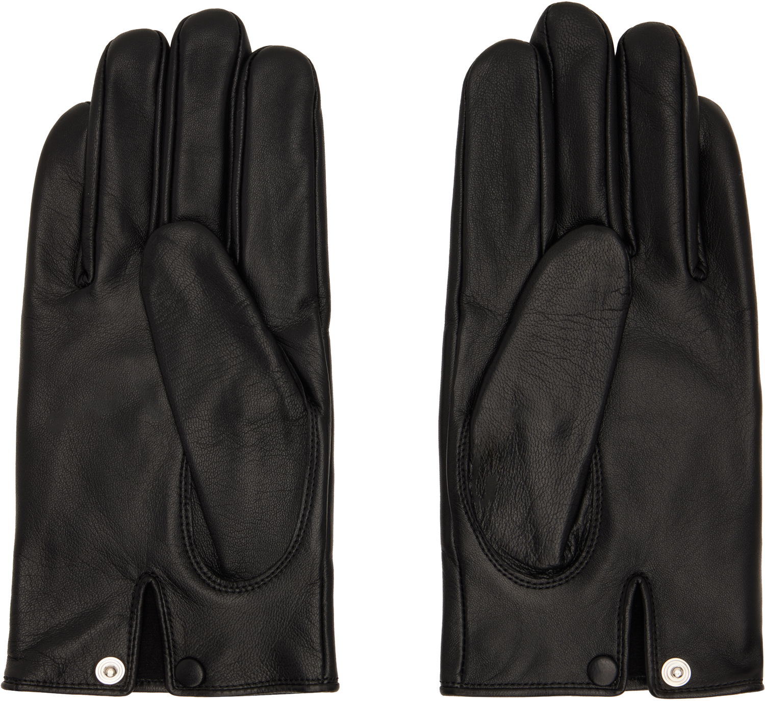 Ръкавици Yohji Yamamoto Yohji Yamamoto Padded Short Leather Gloves Черно | HL-W01-779, 1