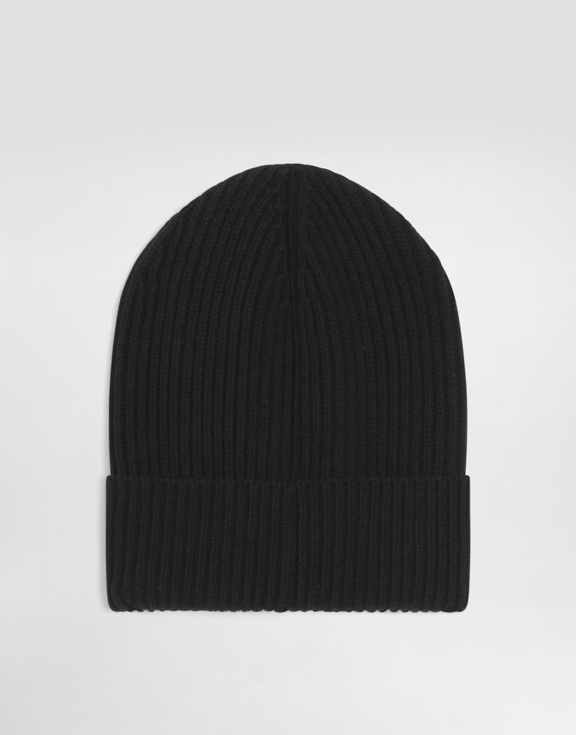 Шапка Dolce & Gabbana Dolce & Gabbana Ribbed Knitted Wool and Cashmere Hat Черно | FXQ19TJGME5N0000_1