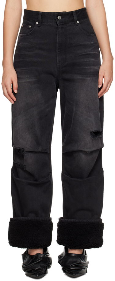 Дънки We11done We11done Shearling Cuff Jeans Черно | WD-DP3-23-316-W-BK, 0