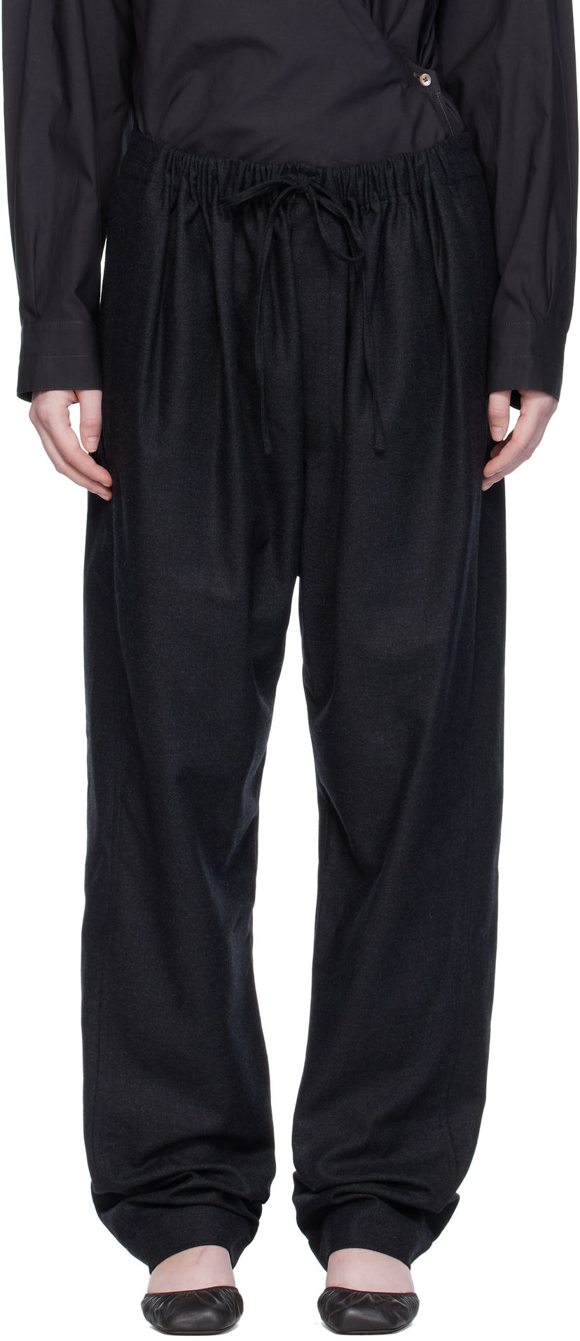 Панталони LEMAIRE Drawstring Trousers Черно | PA1222 LF1158