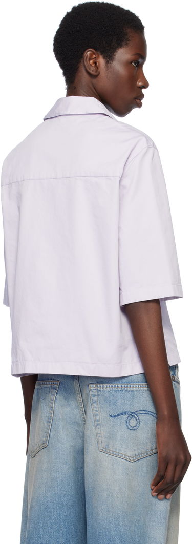 Риза MAISON KITSUNÉ Maison Kitsuné Cropped Boxy Shirt Лилаво | OW00427WW9031, 2