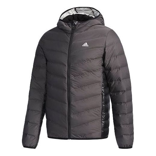 Пухо яке adidas Originals Hooded Down Jacket with Side Splicing Сиво | CV6813, 0