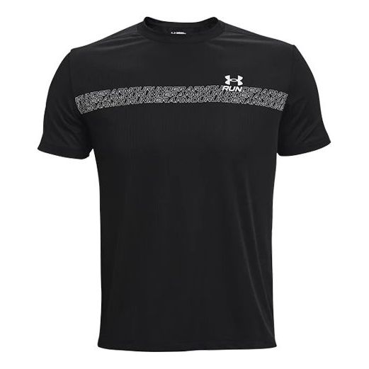 Тениска Under Armour Men's Printed Running T-Shirt Черно | 1361480-001