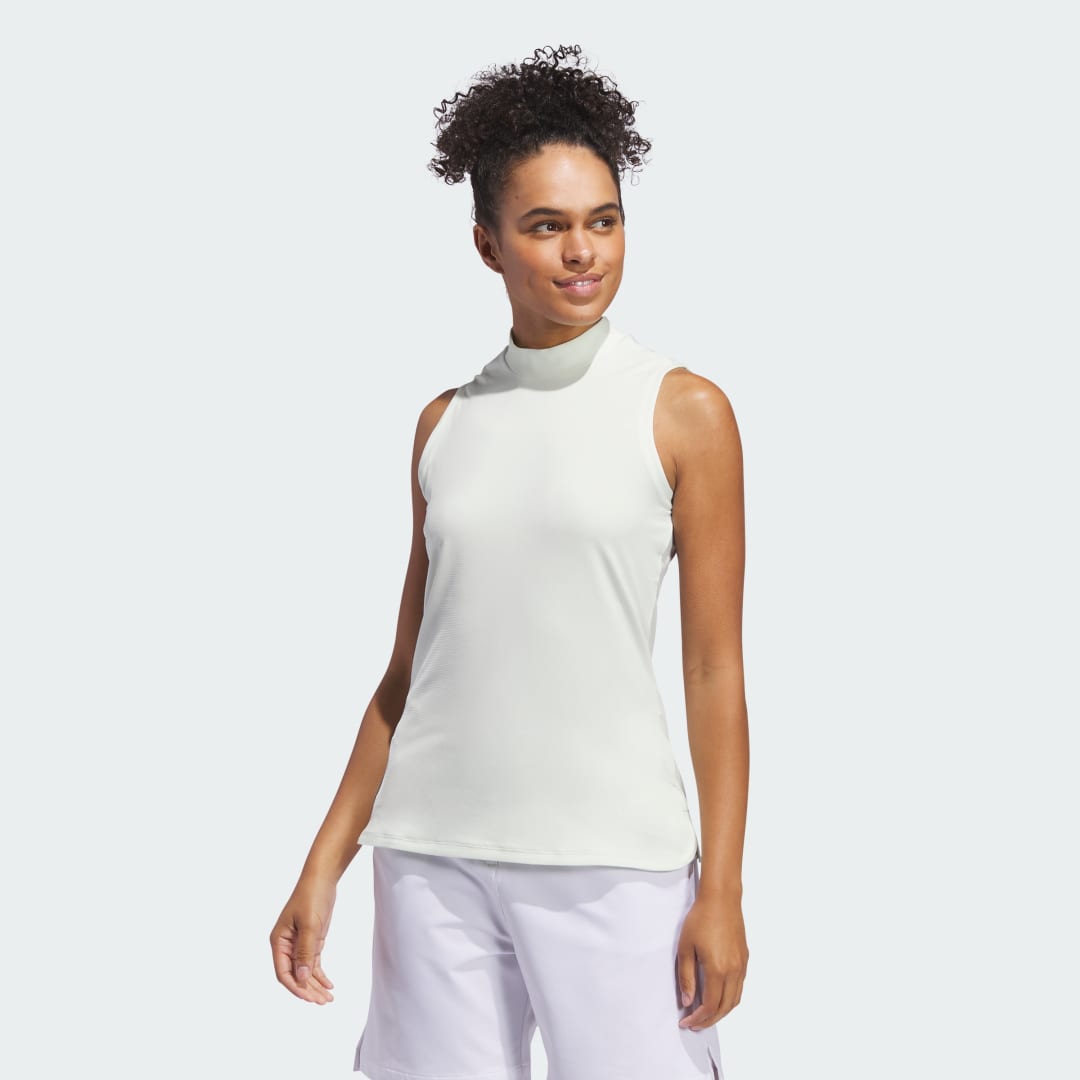Поло тениска adidas Performance Ultimate365 Sleeveless Mock Neck Polo Shirt Бяло | IP8696, 1