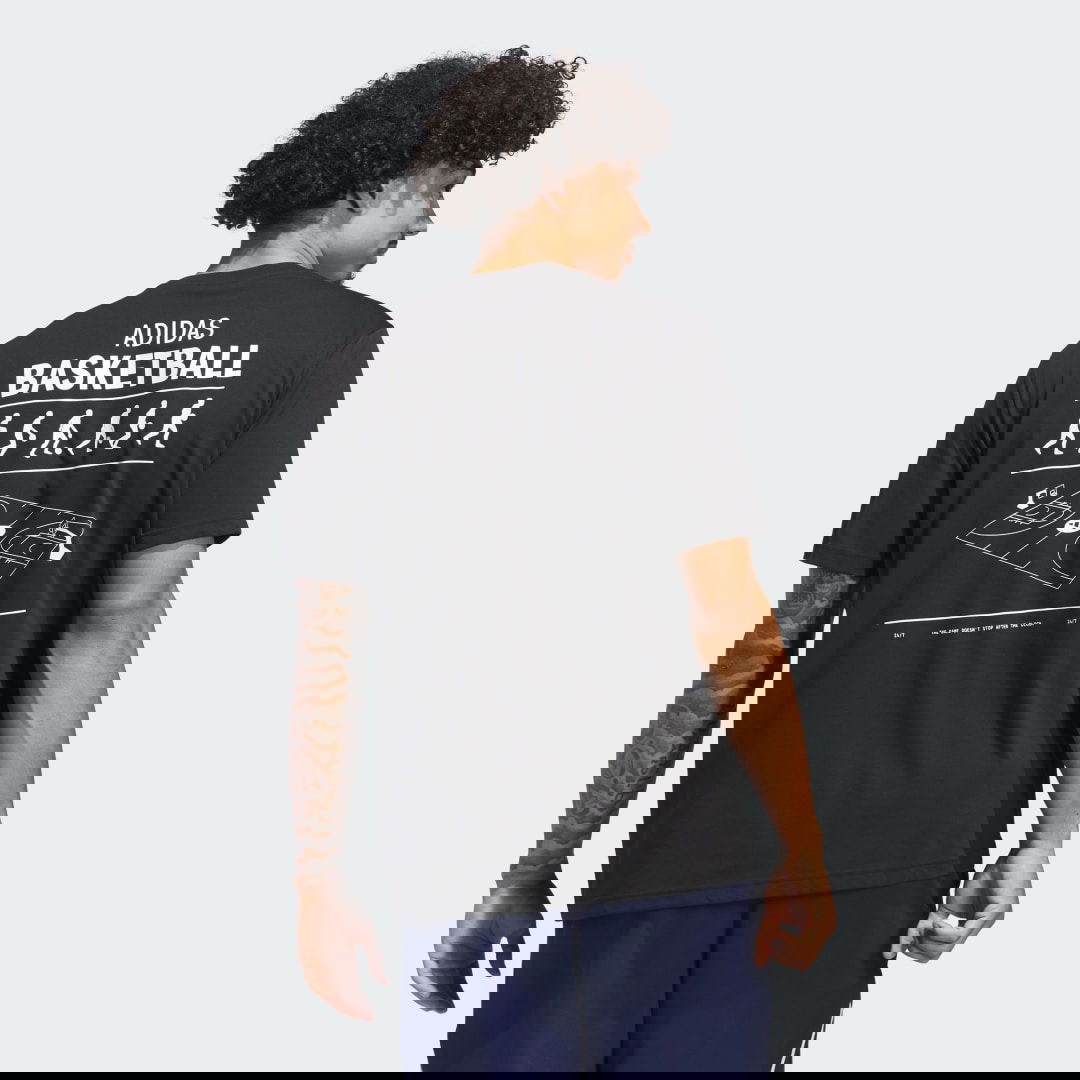Тениска adidas Performance Basketball Graphic T-Shirt Черно | JI7098, 1