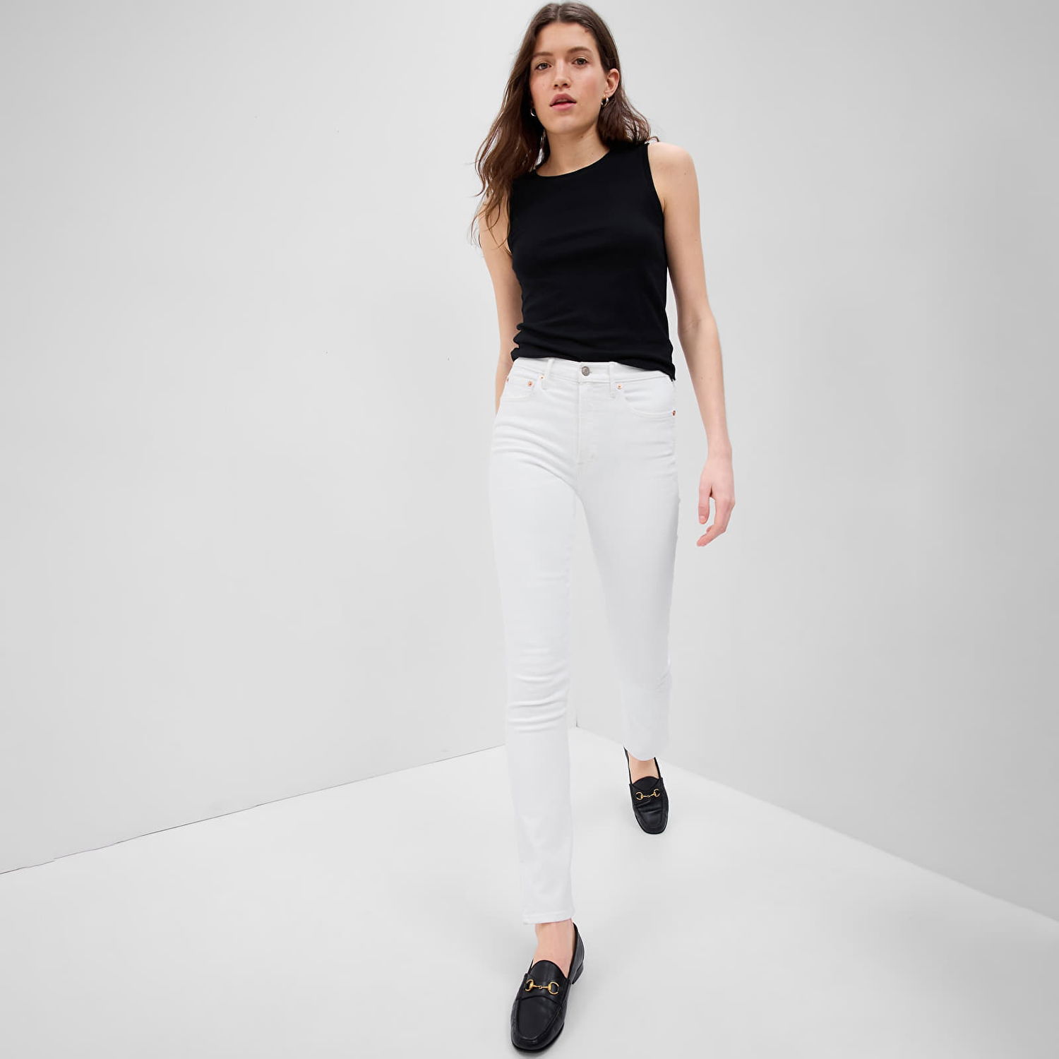 Дънки GAP Denim Pants Vintage Slim High Rise Optic White Бяло | 570955-00, 0