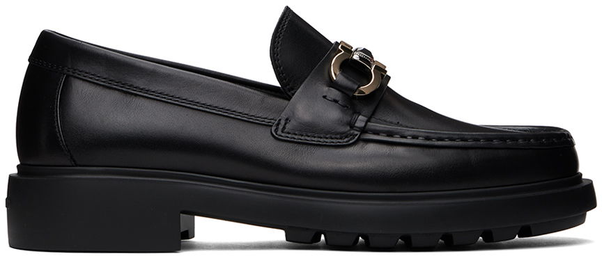 Кецове и обувки FERRAGAMO Hardware Leather Loafers Черно | 768108, 0