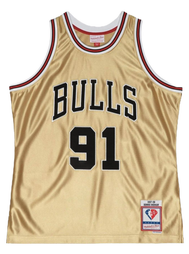 Фланелка Mitchell & Ness Chicago Bulls Dennis Rodman 75th Swingman Jersey Металик | SMJY4398-CBU97DRDGOLD