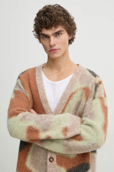 Пуловер Nanushka NESSIN Abstract Print Cardigan Кафяво | NM24FWSW01017, 3