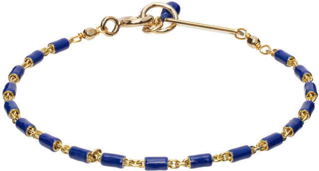 Chain Bracelet with Blue Enamel