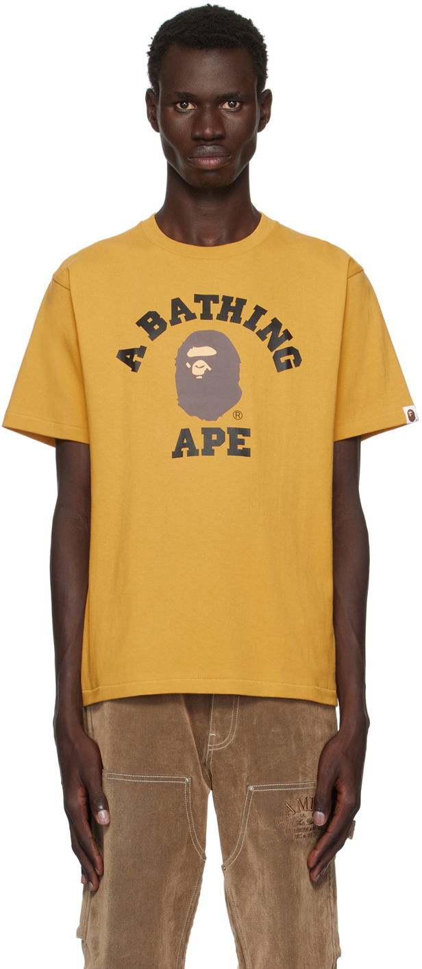 Тениска BAPE College T-shirt Жълто | 001TEK801001M