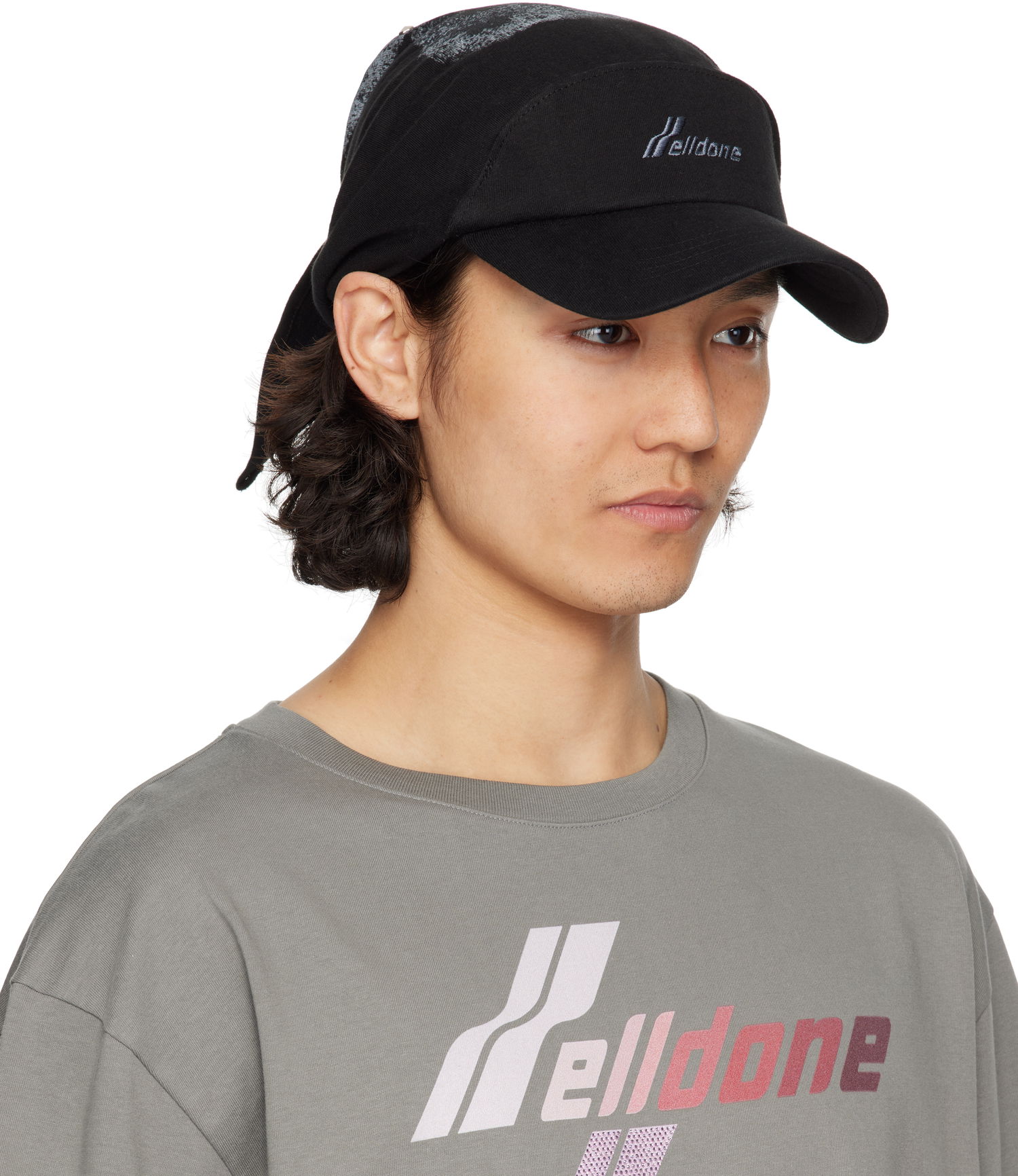 Шапка с козирка We11done We11done Jersey Scarf Cap Черно | WD-AH1-25-433-U-BK, 1