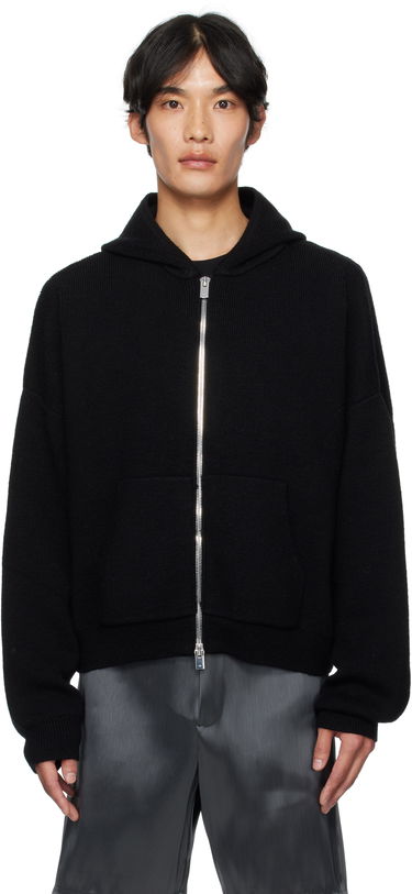 Суитчър HELIOT EMIL HELIOT EMIL Lampi Knit Zip-Up Hoodie Черно | PREAW25_M_07_076_BLK01, 0