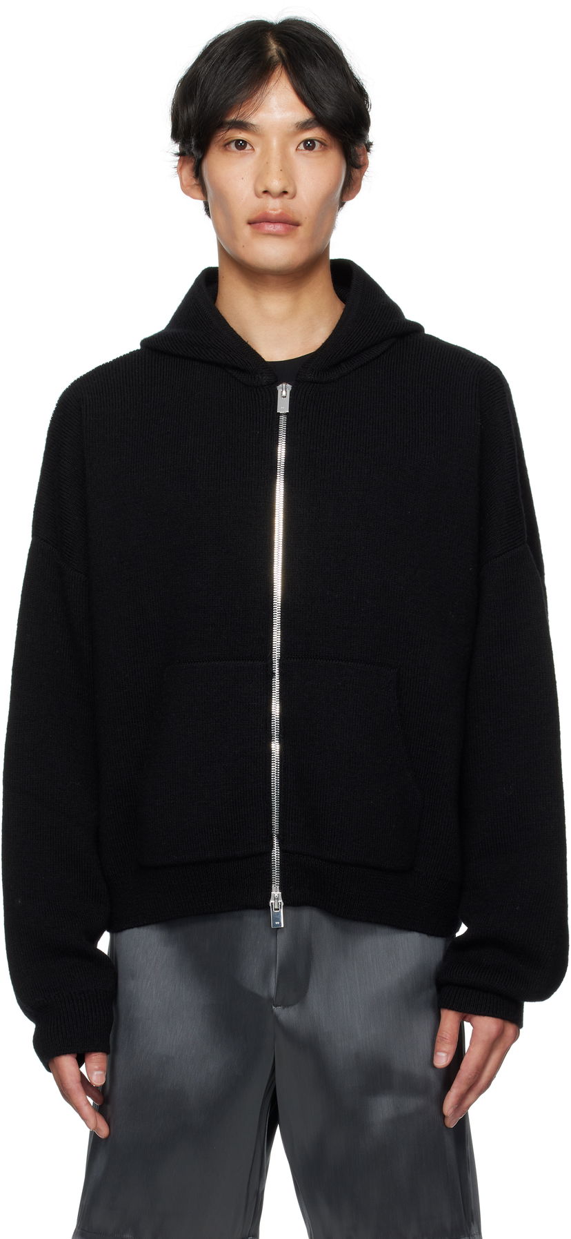 Суитчър HELIOT EMIL HELIOT EMIL Lampi Knit Zip-Up Hoodie Черно | PREAW25_M_07_076_BLK01