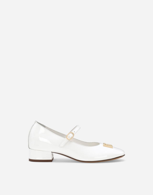 Dolce & Gabbana Patent Leather Ballet Flats With Heel with DG Logo