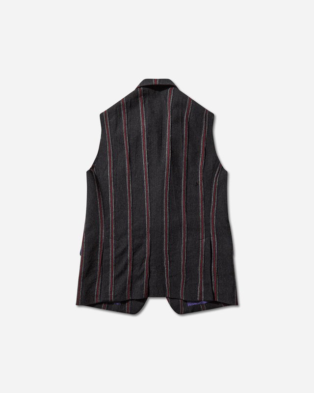 Striped Tweed Sleeveless Jacket
