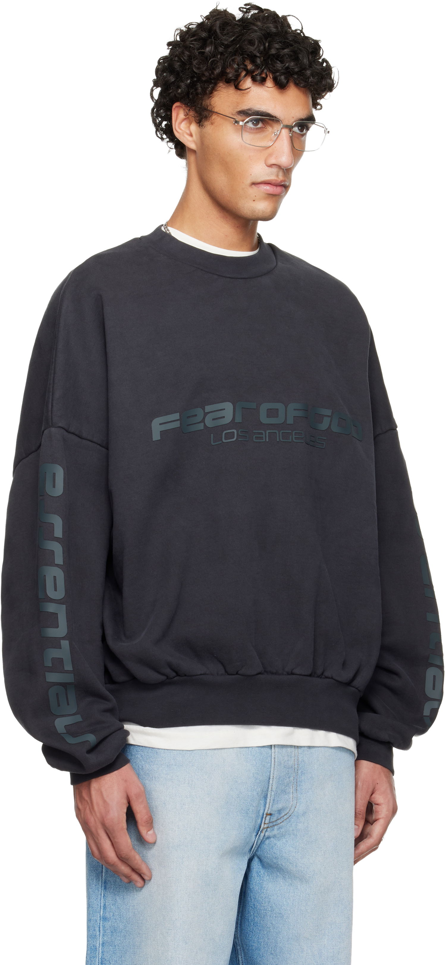 Суитчър Fear of God Fear of God ESSENTIALS Holiday 'Los Angeles' Heavy Fleece Cropped Sweatshirt Сиво | 192HO256893F, 1