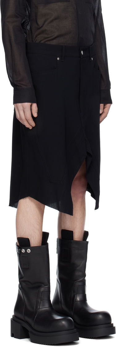 Пола Rick Owens Rick Owens Hollywood Slivered Skirt Зелено | RU01E5345 WLP, 4