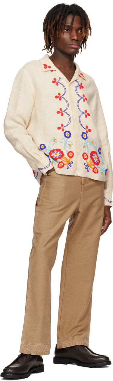 Риза Bode Bode Beaded Garden Party Shirt Бежово | MRS25SH030, 3