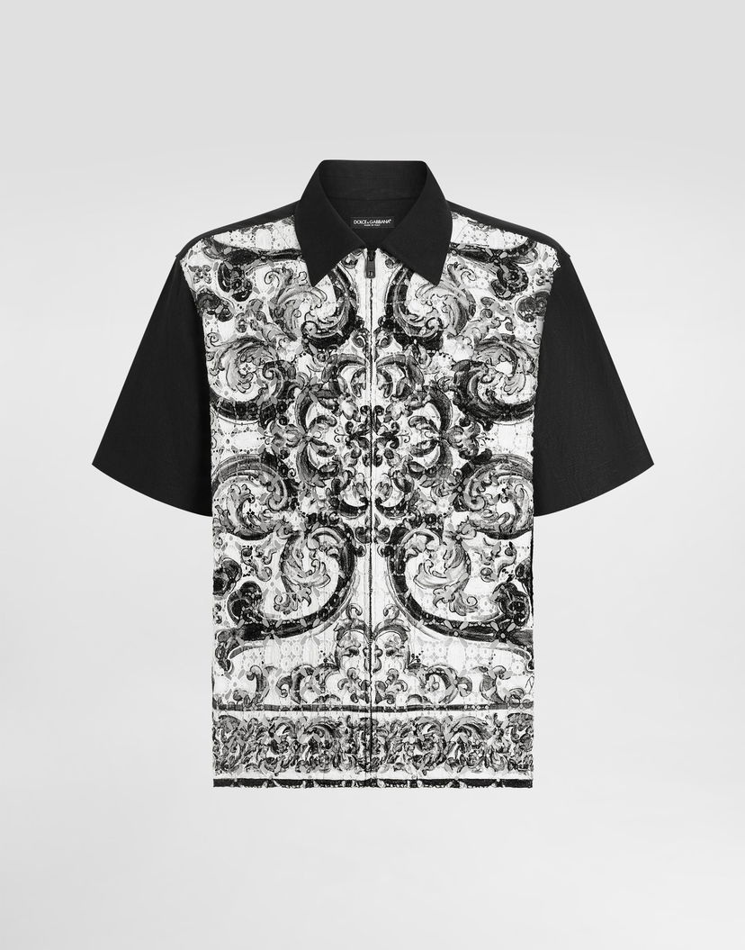 Риза Dolce & Gabbana Dolce & Gabbana Majolica Print Short Sleeve Shirt Черно | G5NH6TFIM6LHX5DQ