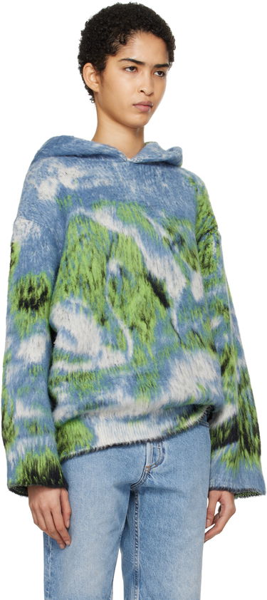 Суитчър The Attico Attico Swan Print Knit Hoodie Многоцветен | 250WCK00114 MIX015AA, 1