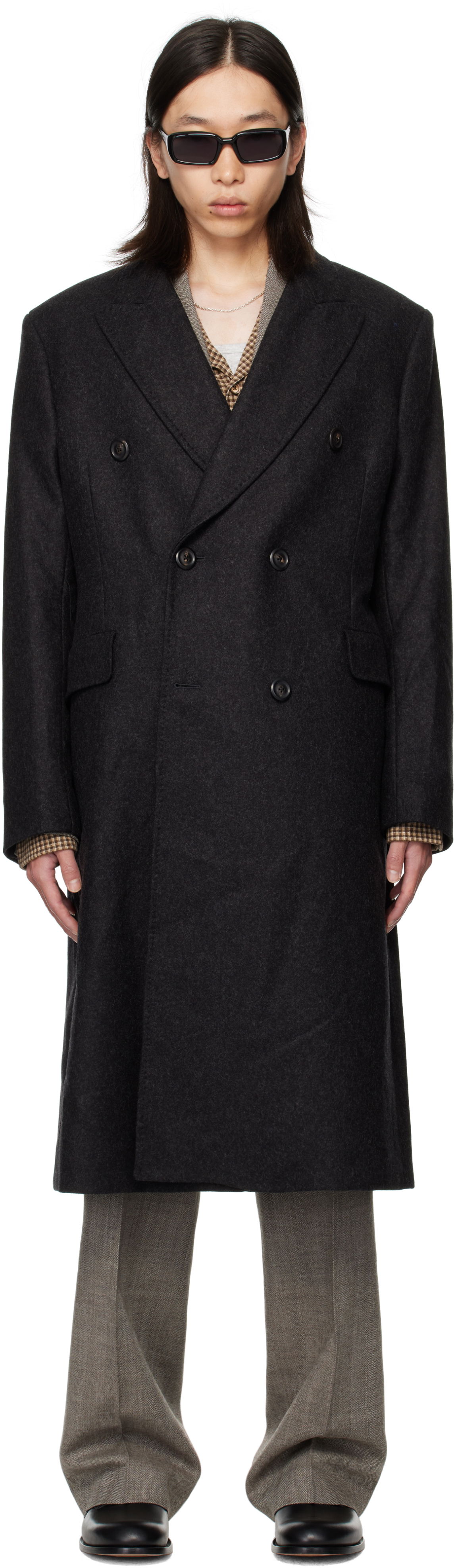 Палта OUR LEGACY OUR LEGACY Whale Double-Breasted Coat Черно | M4251WG, 0