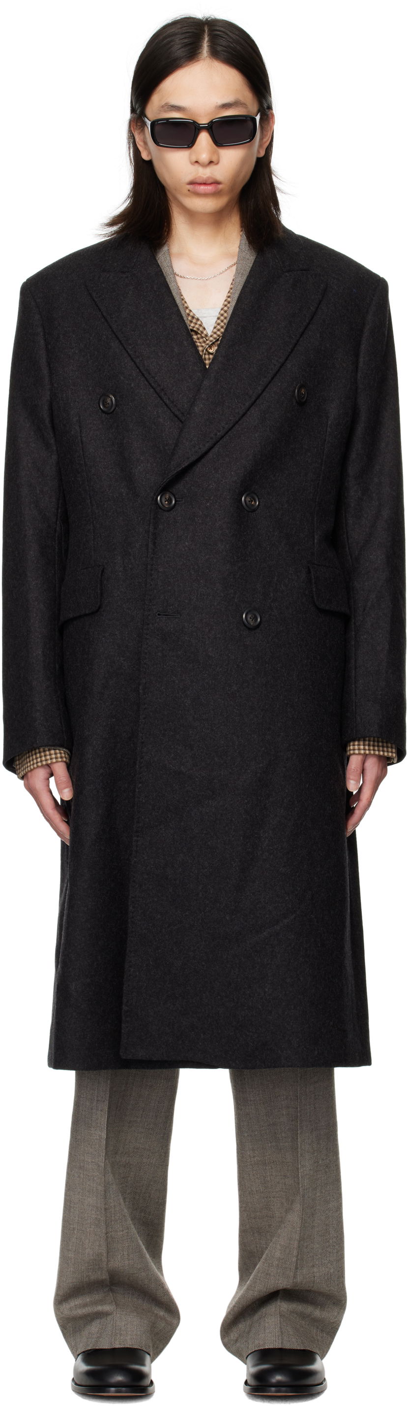 Палта OUR LEGACY OUR LEGACY Whale Double-Breasted Coat Черно | M4251WG