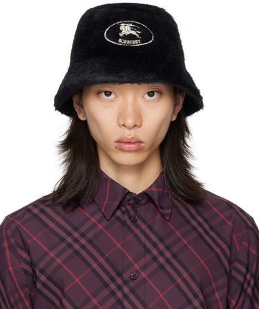 Шапка Burberry Burberry Knight Stamp Faux Fur Bucket Hat Черно | 8114048, 0