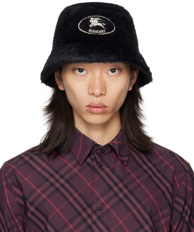 Burberry Knight Stamp Faux Fur Bucket Hat