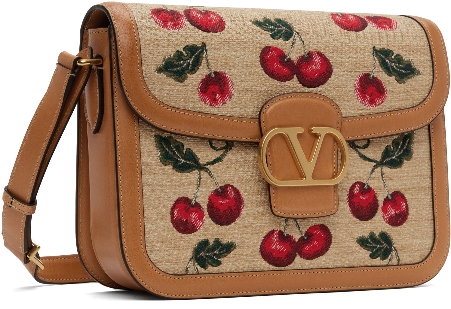 Дамска чанта Valentino Valentino Garavani 9to5 Mini Cherryfic Shoulder Bag Бежово | 6W0B0R15IXM, 1