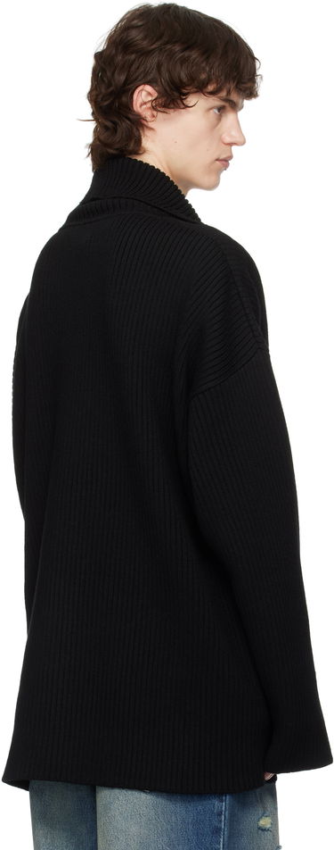 Пуловер VETEMENTS VETEMENTS Zip-Up Ribbed Knit Sweater Черно | UA66KN170B, 2