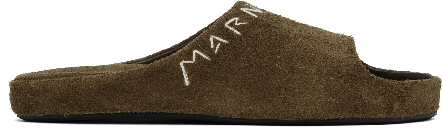 Кецове и обувки Marni Suede Fusslide Sandals Зелено | FBMR003401 P5246, 0