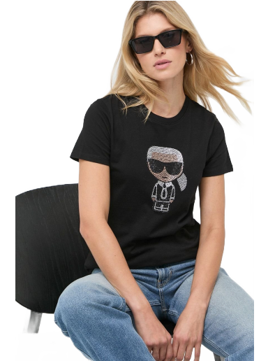 Тениска KARL LAGERFELD T-shirt Черно | 210W1726