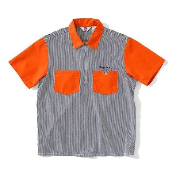 Поло тениска Supreme Ben Davis Half Zip Work Shirt Синьо | SUP-FW19-398