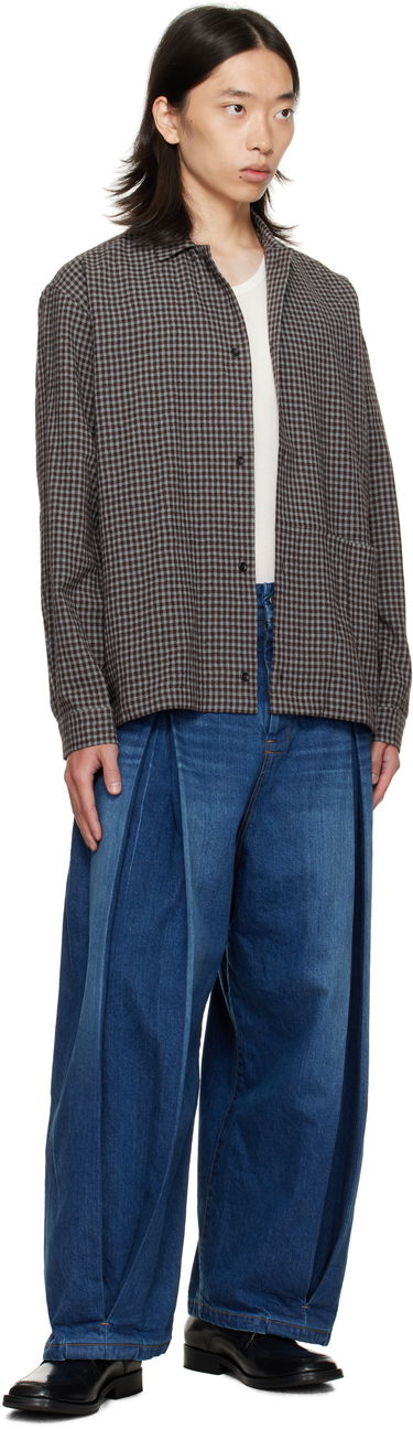 Дънки sage NATION SAGE NATION Box Pleat Jeans Синьо | S074 BOX PLEAT TROUSER DENIM D, 3