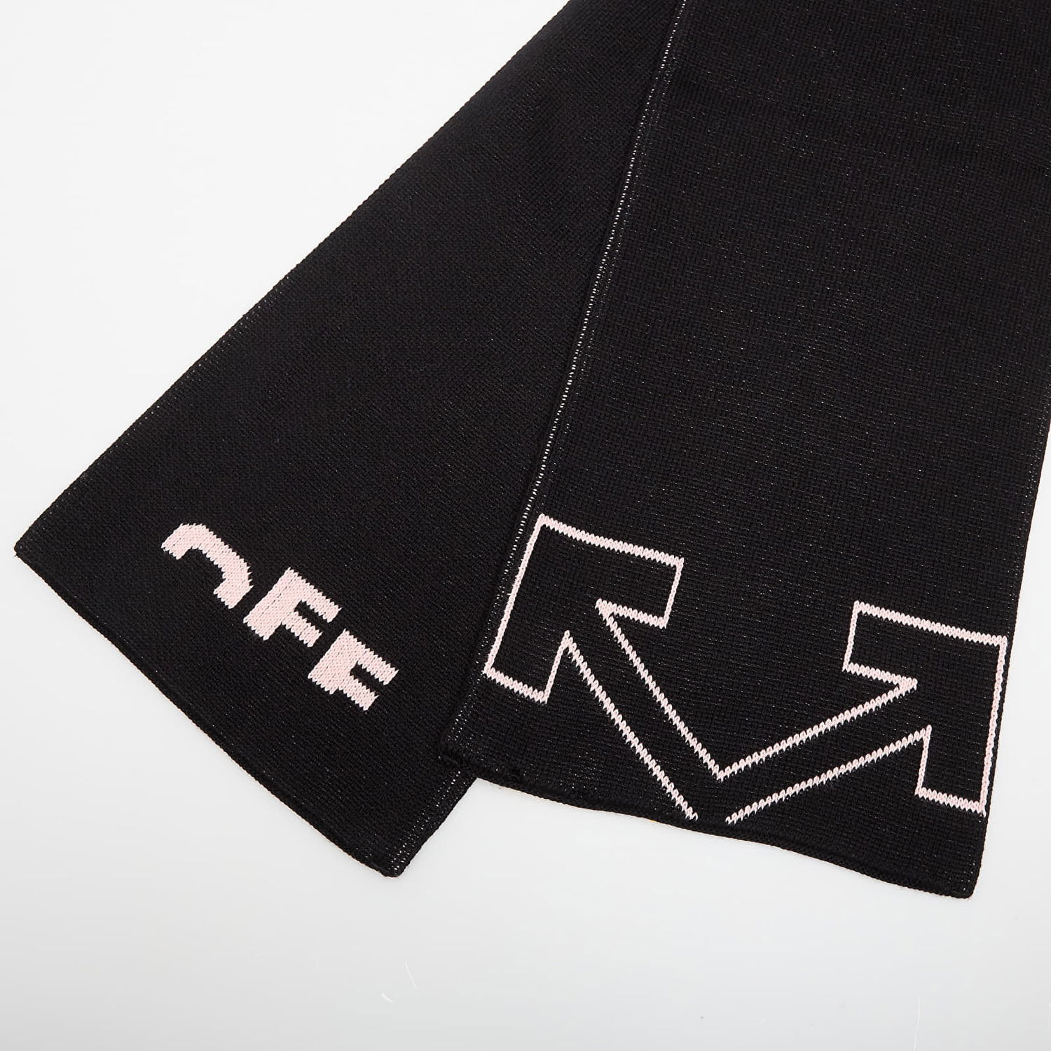 Шал Off-White Type Logo Knit Scarf Черно | OGMA001F25KNI001103C, 1