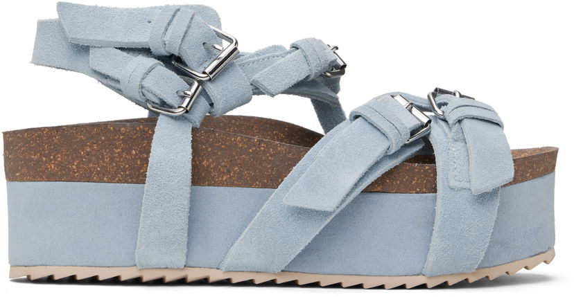 Pокля R13 R13 Suede Platform Sandals Синьо | R13WS075-S211A