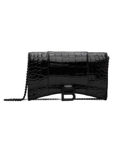Чанта през рамо Balenciaga Croc Hourglass Bag Черно | 656050 1LR67