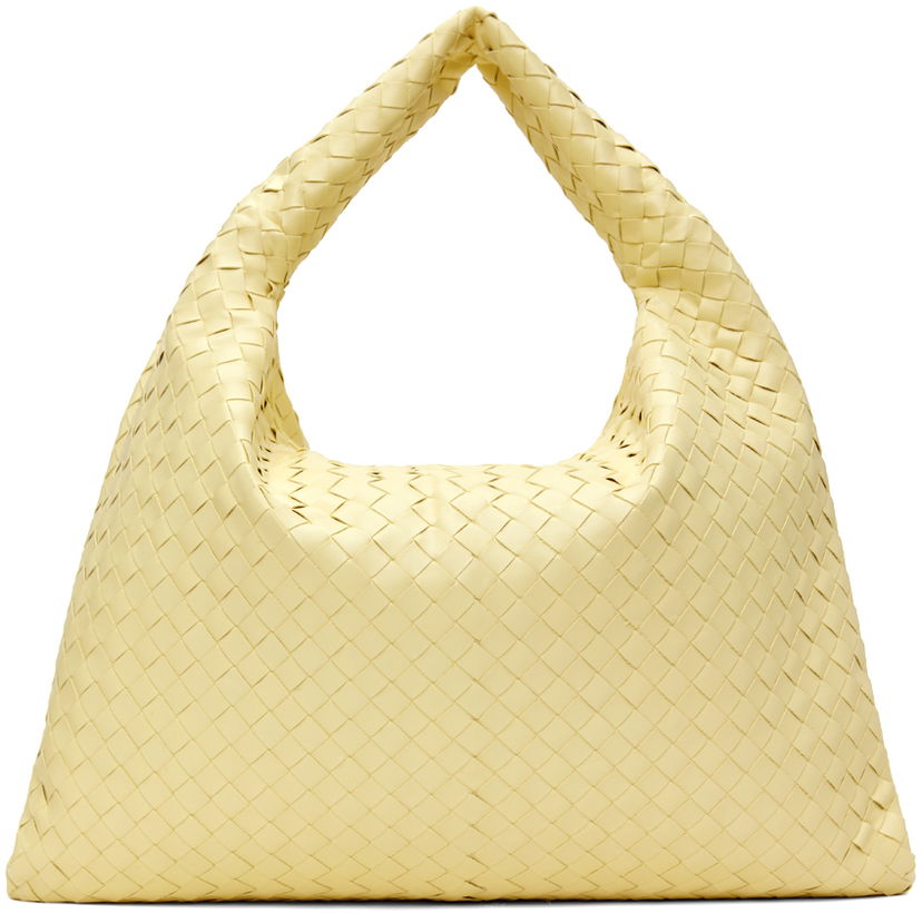 Голяма пазарска чанта Bottega Veneta Large Woven Leather Tote Bag Жълто | 763970 V3IV1