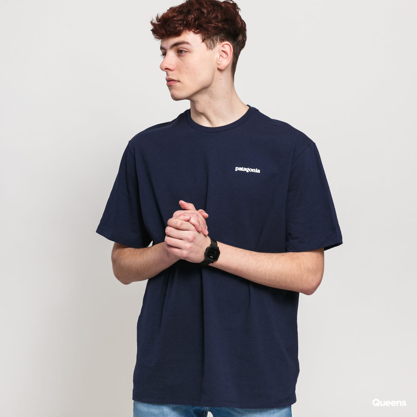 Тениска Patagonia P6 Logo Responsibili Tee Тъмно синьо | 38504 CNY, 1