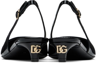 Кецове и обувки Dolce & Gabbana Dolce&Gabbana Patent Slingback Kitten Heels Черно | CG0701 A1471, 1