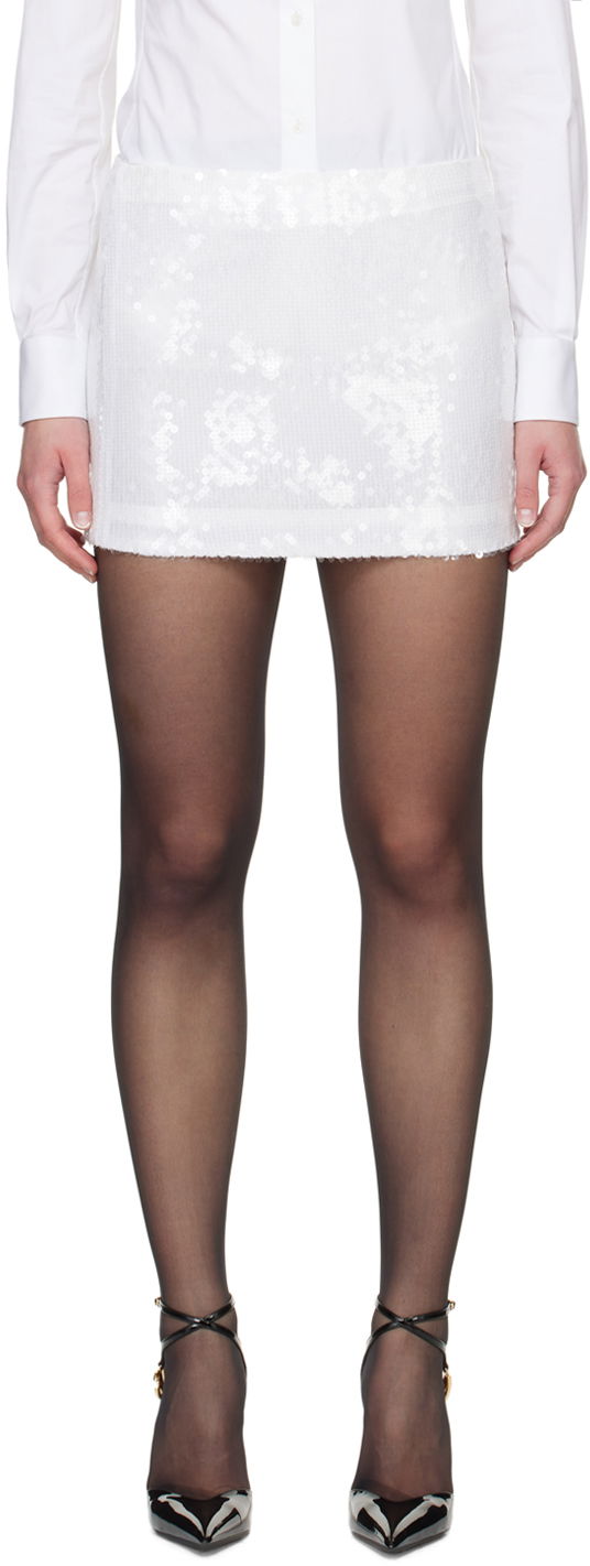 Пола Dolce & Gabbana Dolce&Gabbana Sequin Mini Skirt Бяло | F4CRPT FLSEP, 0