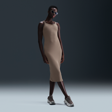 Pокля Nike NSW Knitted Ribbed Tank Dress Кафяво | HJ0710-233, 3