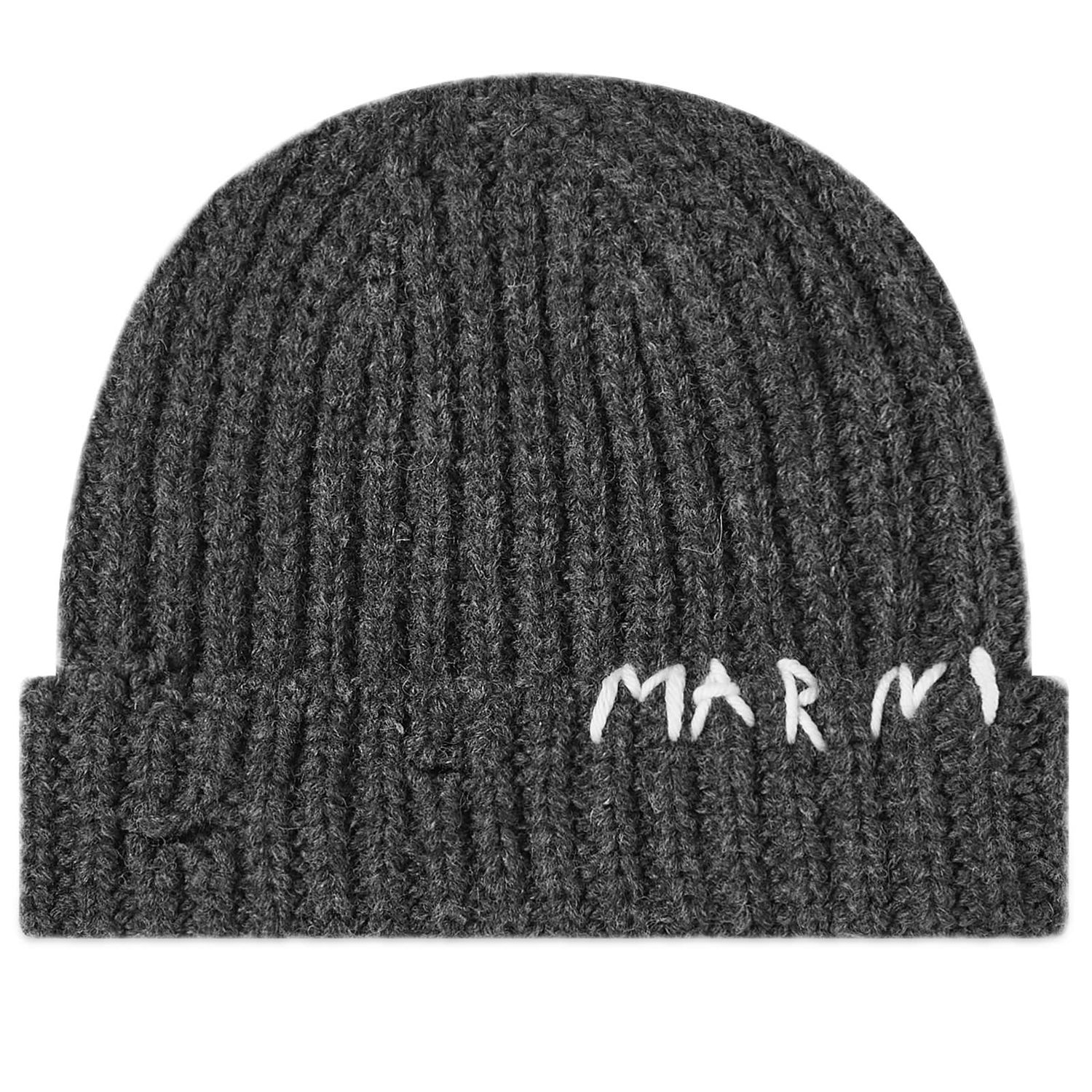 Шапка Marni Stitched Logo Beanie Dark Grey Сиво | CLZC0111A0-UFW310-00N77, 0