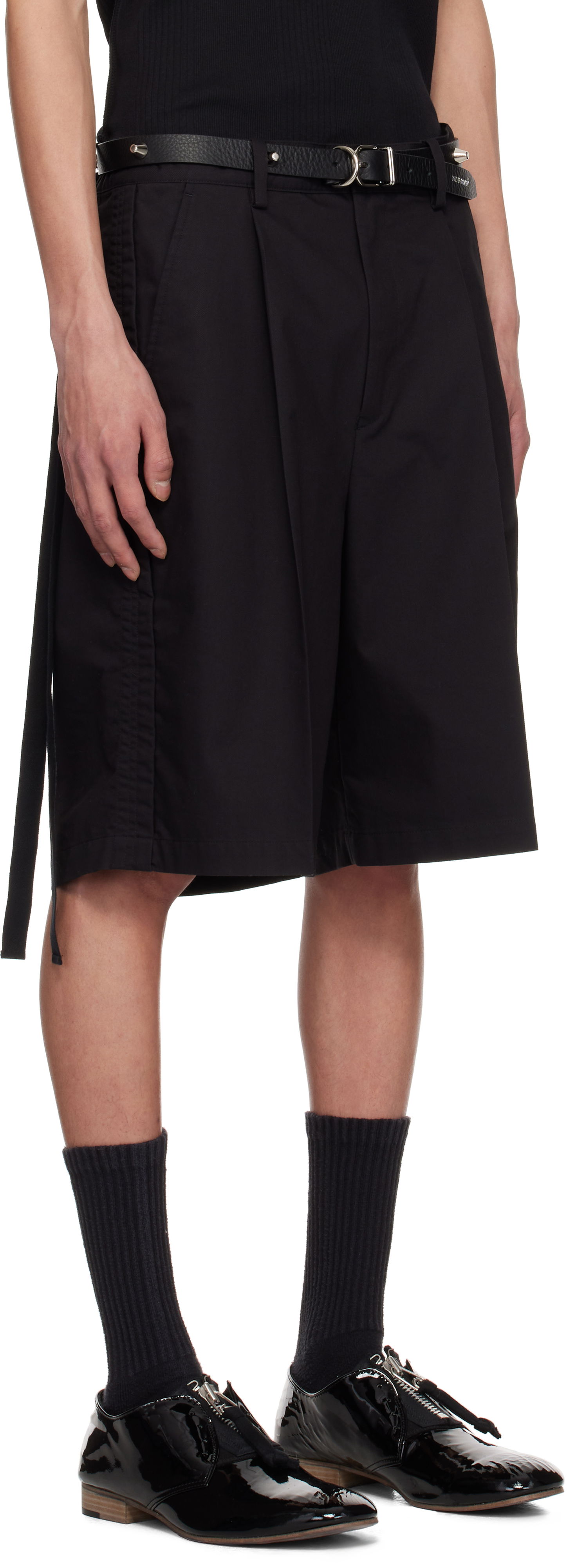 Къси панталони UNDERCOVER UNDERCOVER Pleated Shorts Черно | UP1E4506, 1