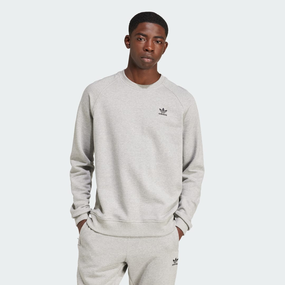 Пуловер adidas Performance Trefoil Essentials Crew Sweatshirt Сиво | IX7677, 0